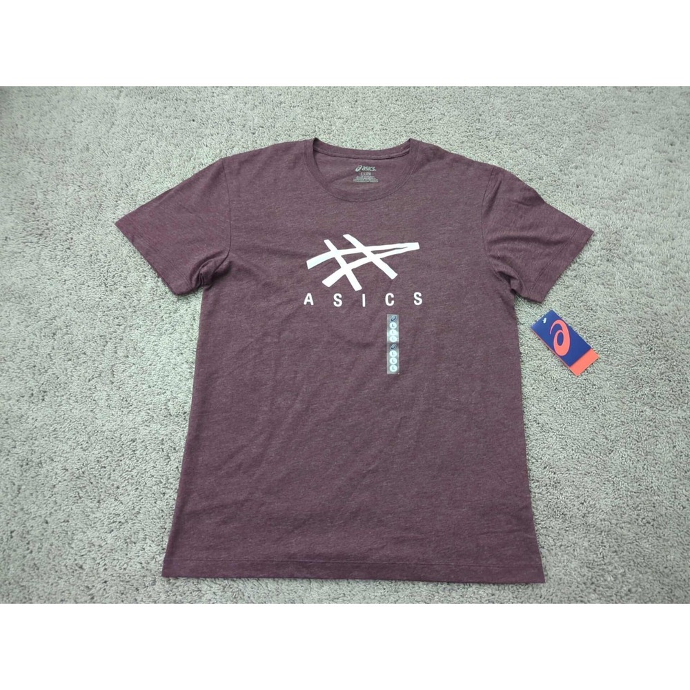 Asics T Shirt‎ Mens Large Red Short Sleeve Crew Neck Casual NEW